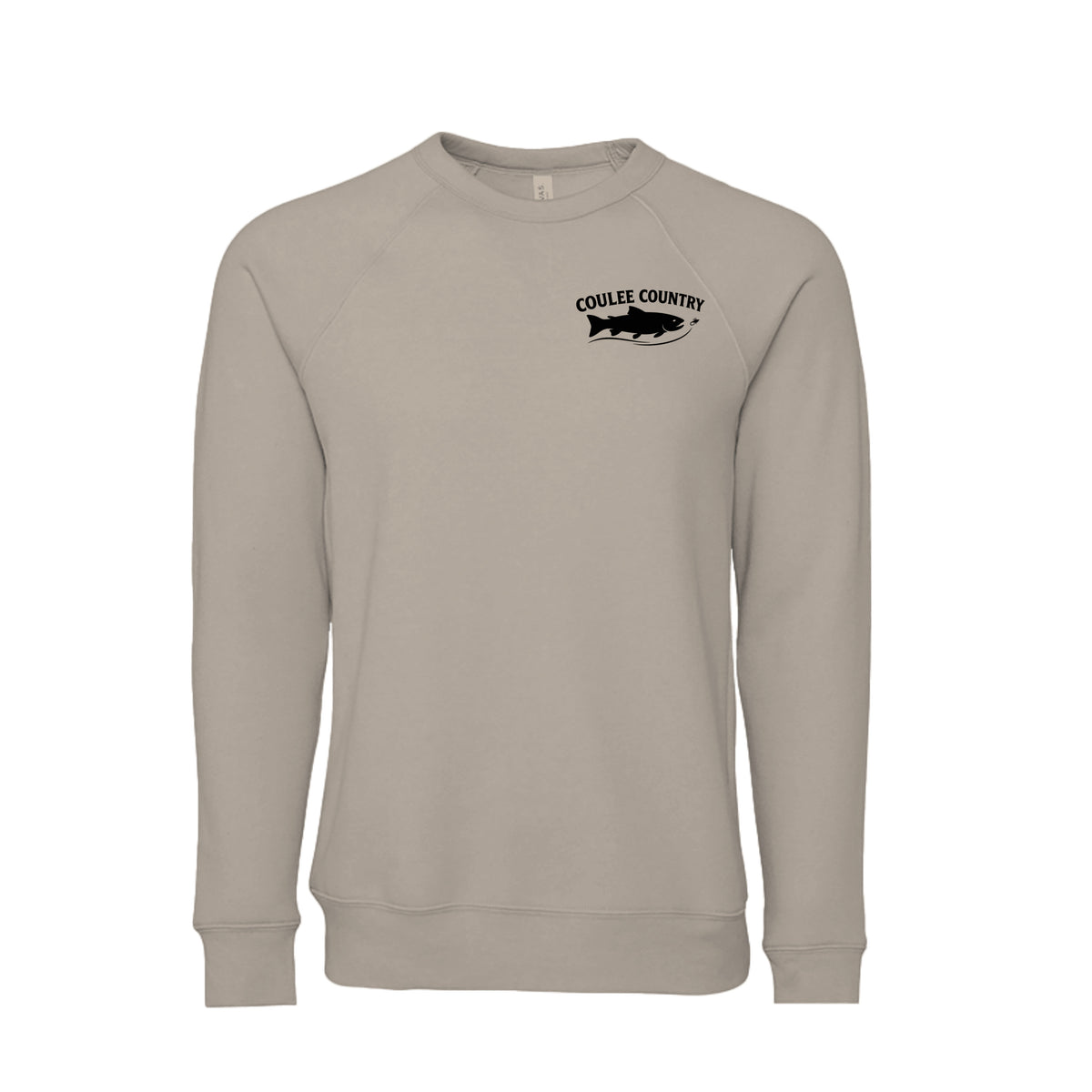 Coulee Country Current Crew sweatshirt in heather dust, front
