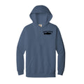 Coulee Country Water & Wood Hoodie in slate, front trout logo